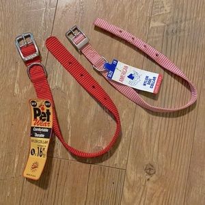 ‼️5/$15‼️ NWT Two 16” Vintage Dog Collars Red & Pink